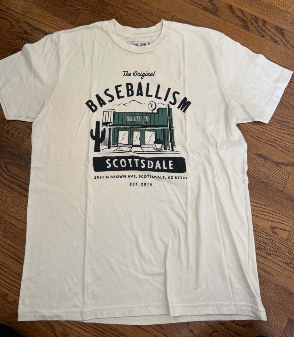 Baseballism Scottsdale Size XL Cream T-Shirt Store Location Graphic Tee